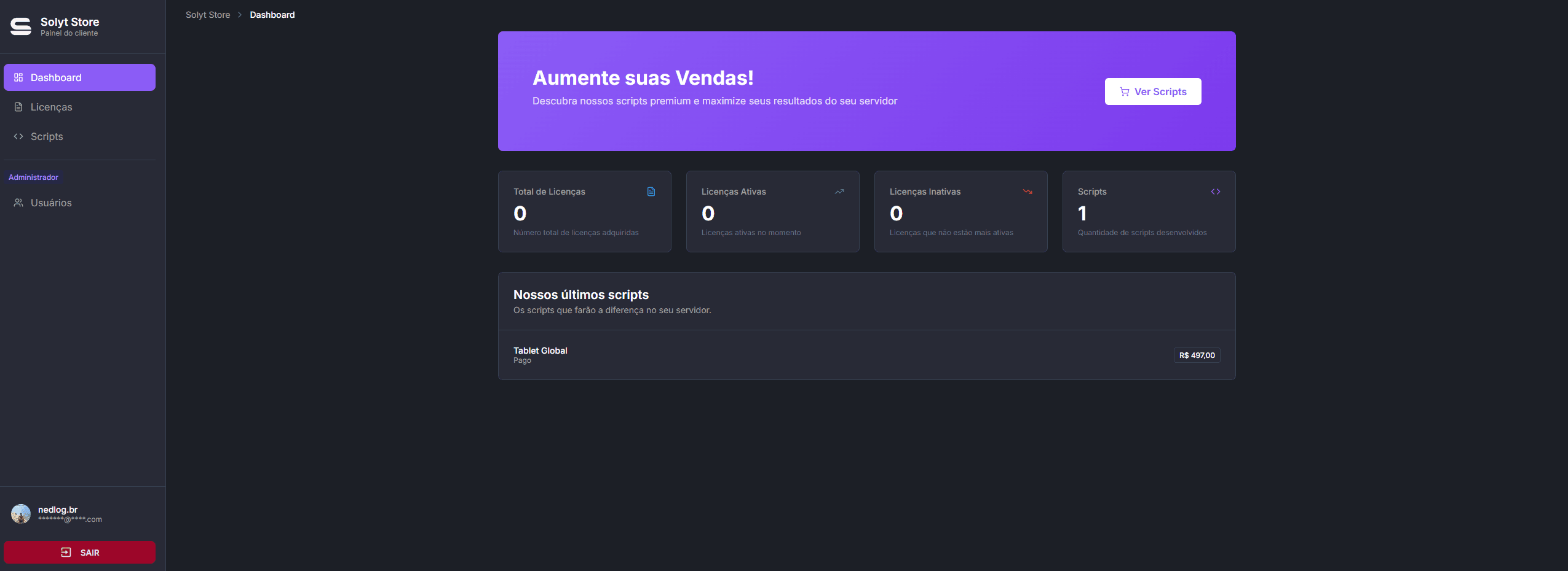 Image of the Administrative Dashboard with Authentication project